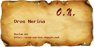 Oros Nerina névjegykártya